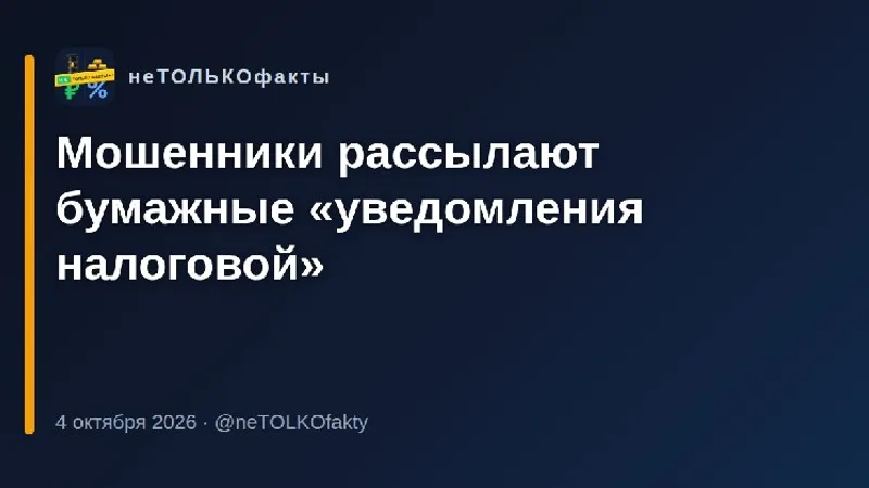 Мошенники рассылают бумажные «уведомления налоговой»