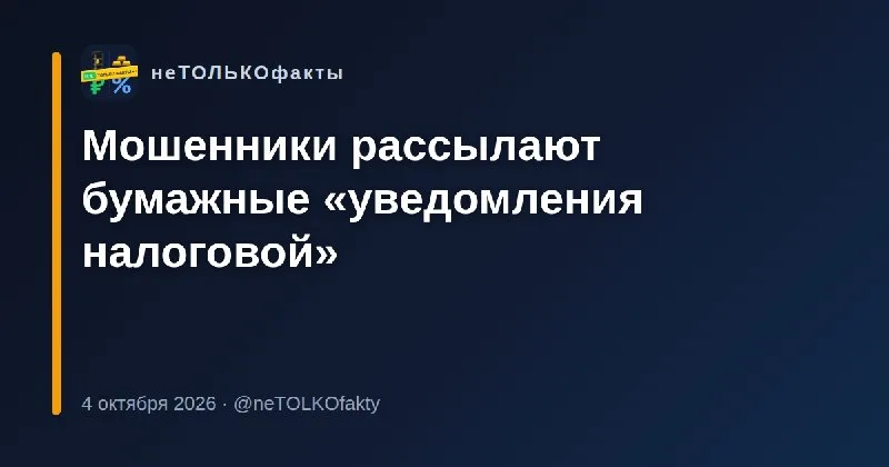Мошенники рассылают бумажные «уведомления налоговой»