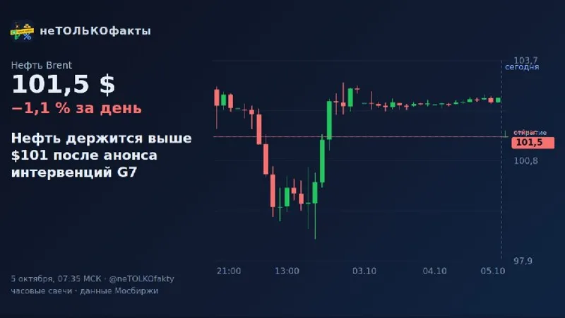 Нефть держится выше $101 после анонса интервенций G7