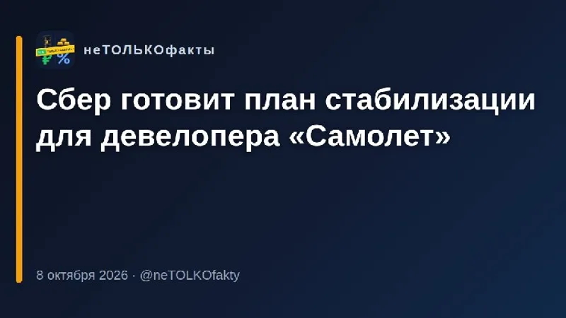 Сбер готовит план стабилизации для девелопера «Самолет»