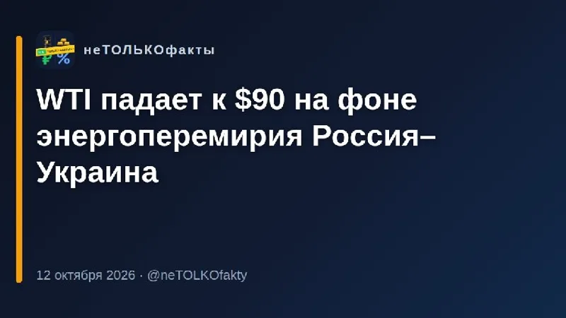 WTI падает к $90 на фоне энергоперемирия Россия–Украина