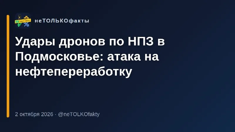Удары дронов по НПЗ в Подмосковье: атака на нефтепереработку