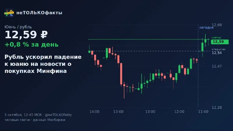 Рубль ускорил падение к юаню на новости о покупках Минфина