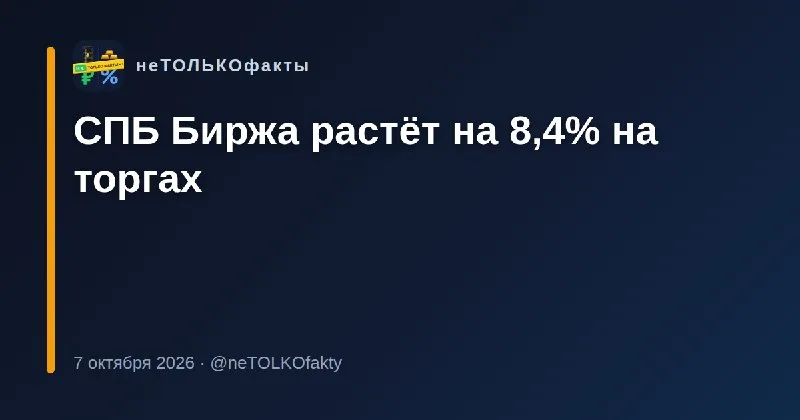 СПБ Биржа растёт на 8,4% на торгах