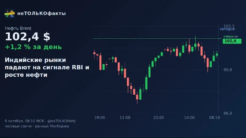 Индийские рынки падают на сигнале RBI и росте нефти