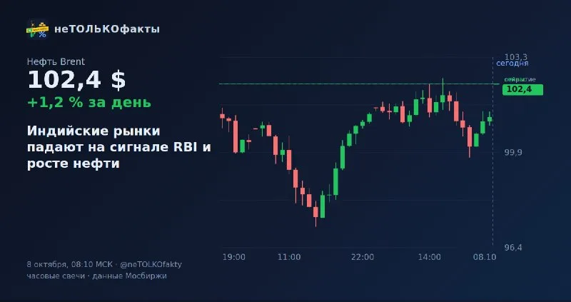 Индийские рынки падают на сигнале RBI и росте нефти