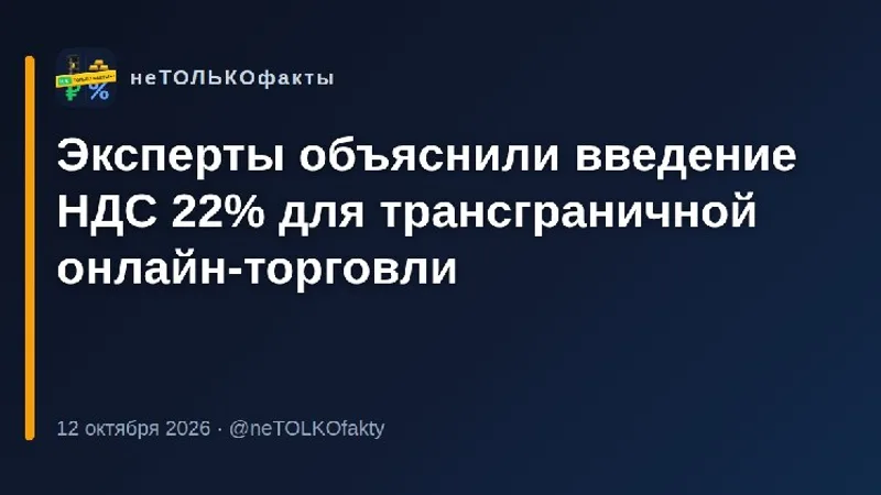 Эксперты объяснили введение НДС 22% для трансграничной онлайн-торговли